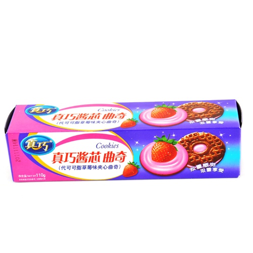 真巧巧克力酱心饼草莓味(110g)盒