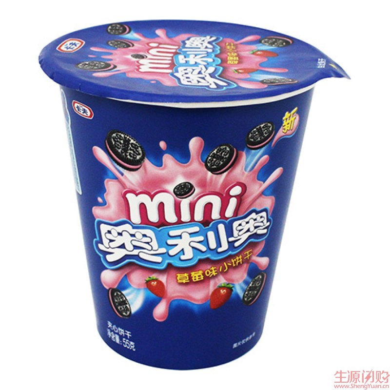 mini奥利奥草莓口味小饼干(55g)杯