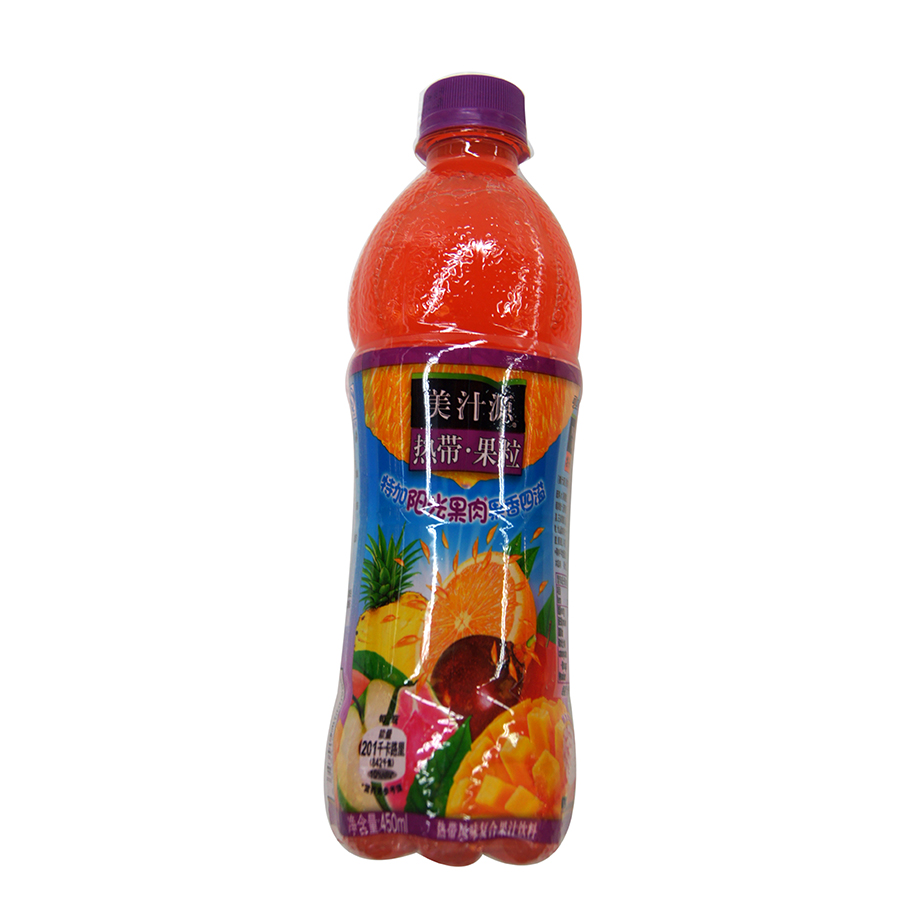 美汁源热带果粒 450ml/瓶