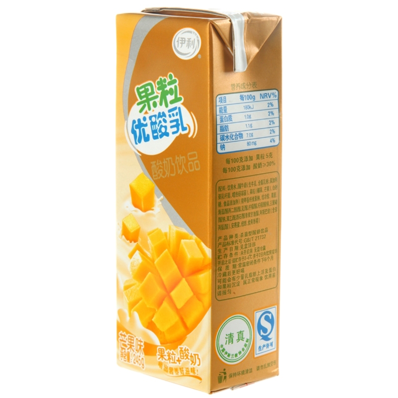 伊利果粒优酸乳芒果粒 245ml/瓶