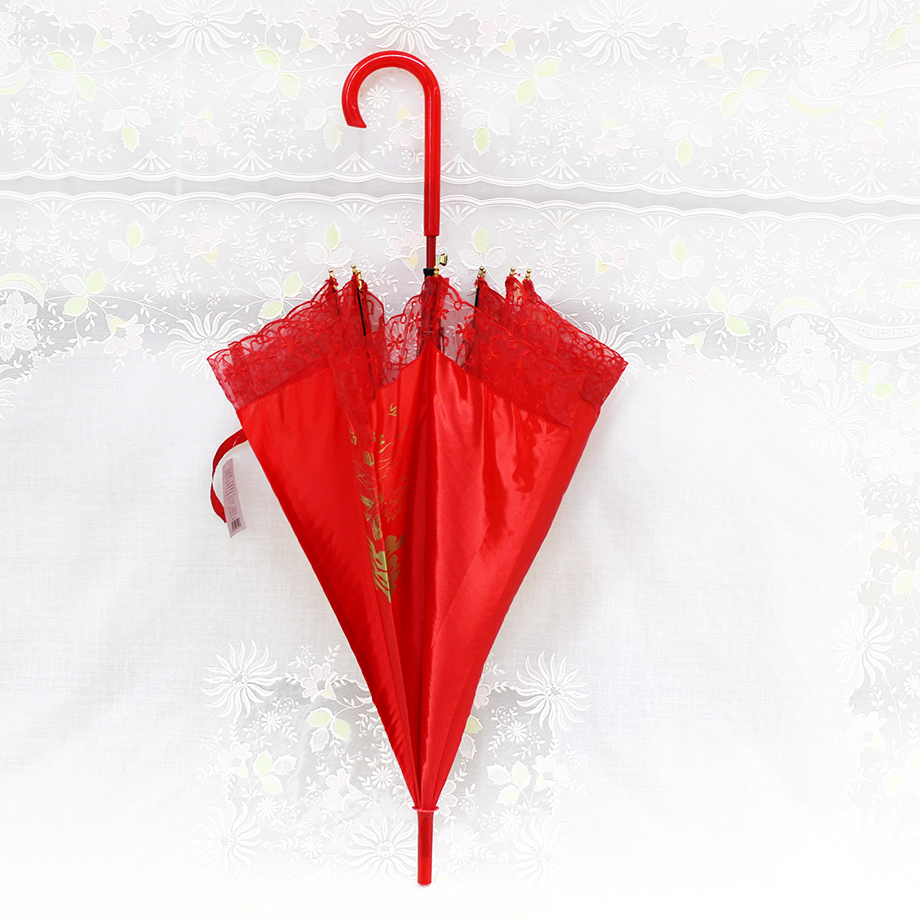 雨帮直杆红伞