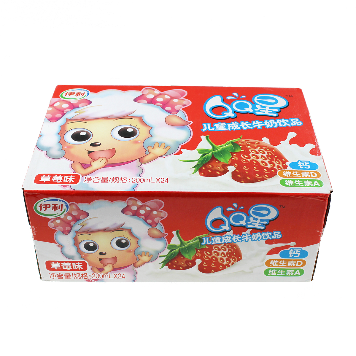 伊利qq星塑瓶乳饮料草莓味200ml*24(件)