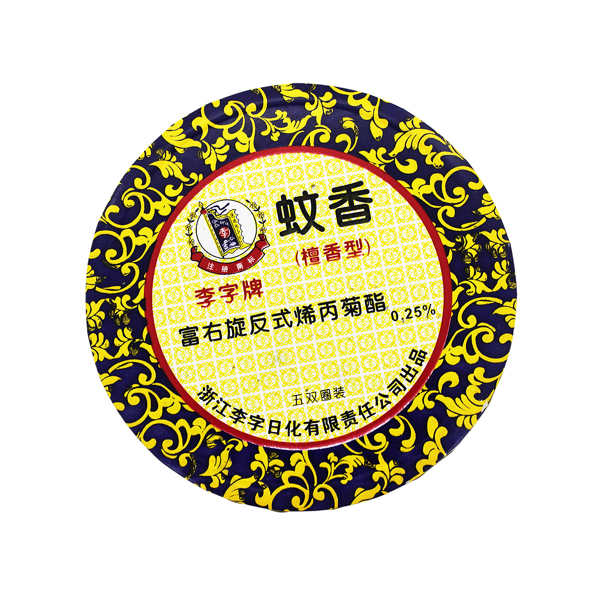商品编号: 6904588680170 商品名称: 李字五双盘檀香蚊香(.